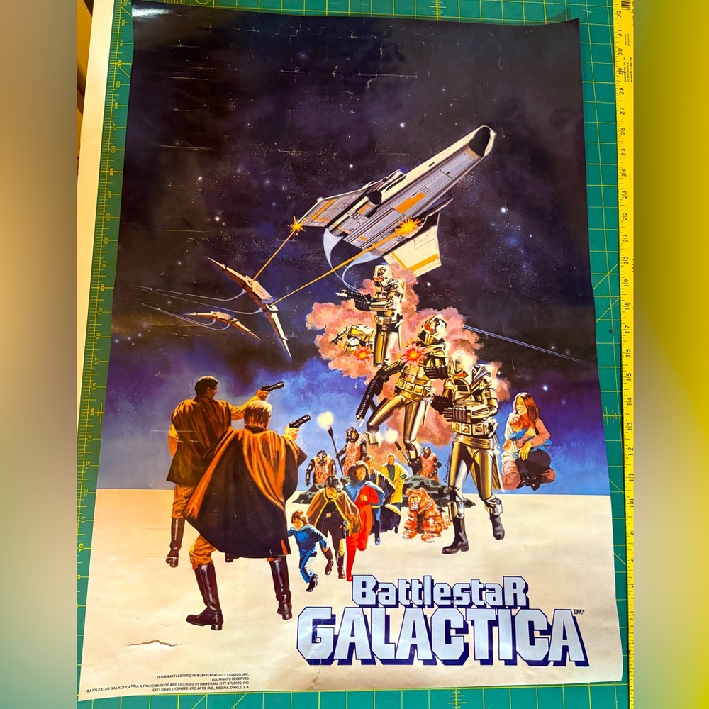 ORIGINAL 1978 VTG Battlestar Galactica One Sheet Movie Poster